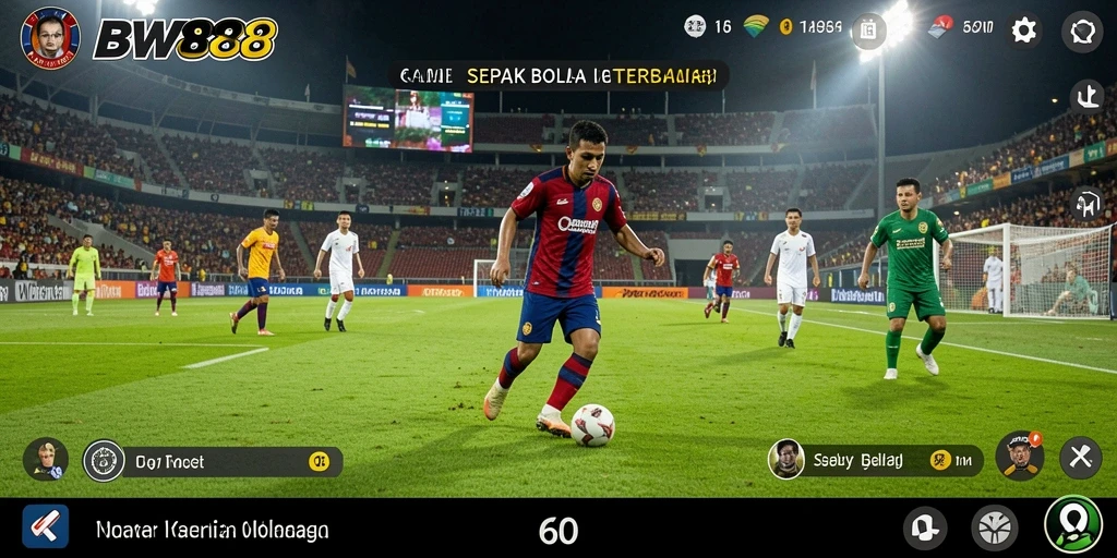 Tampilan gameplay BW888 yang menakjubkan di lapangan sepak bola.