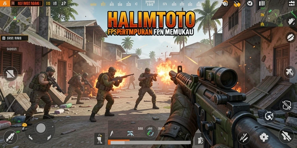 Screenshot menarik menunjukkan aksi tembak-menembak di HALIMTOTO.