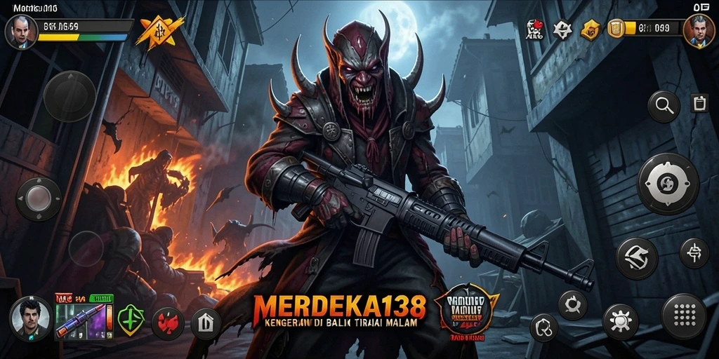 Tampilan gameplay <strong>MERDEKA138</strong> yang menakutkan dan penuh ketegangan.