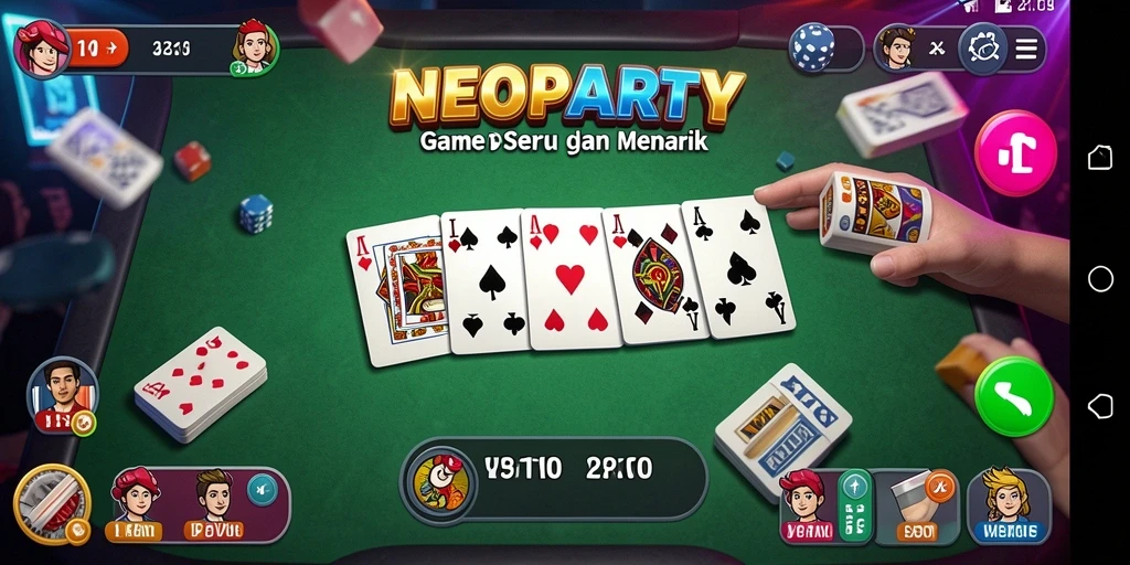 Tampilan gameplay seru dari NEOPARTY dalam permainan Domino.