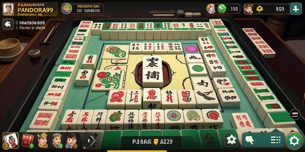 Tampilan gameplay PANDORA99 yang menarik dan seru dalam permainan Mahjong.