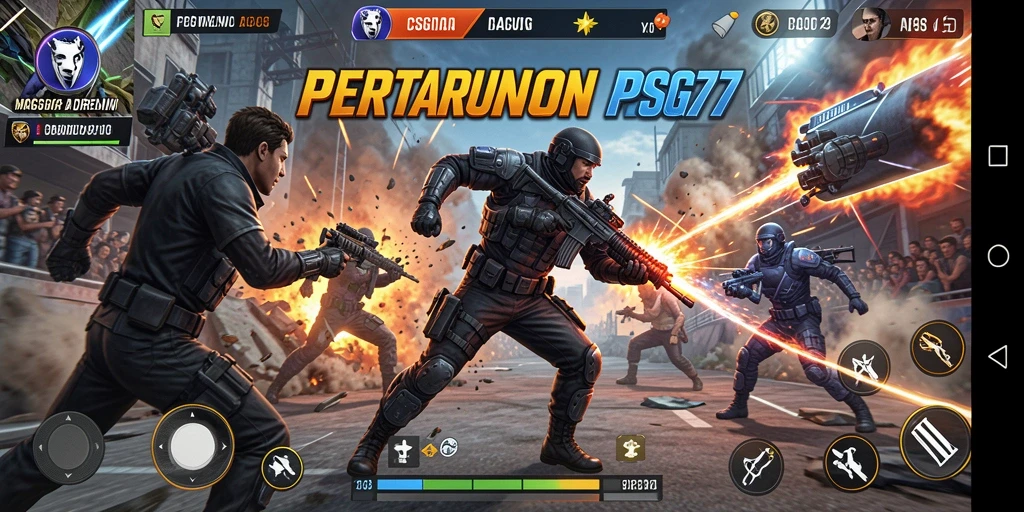 Screenshot permainan <strong>PSG77</strong> menampilkan pertarungan aksi yang mendebarkan.